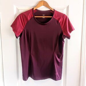 Arc'teryx Two-Tone Burgundy Red Short Sleeve Top - L